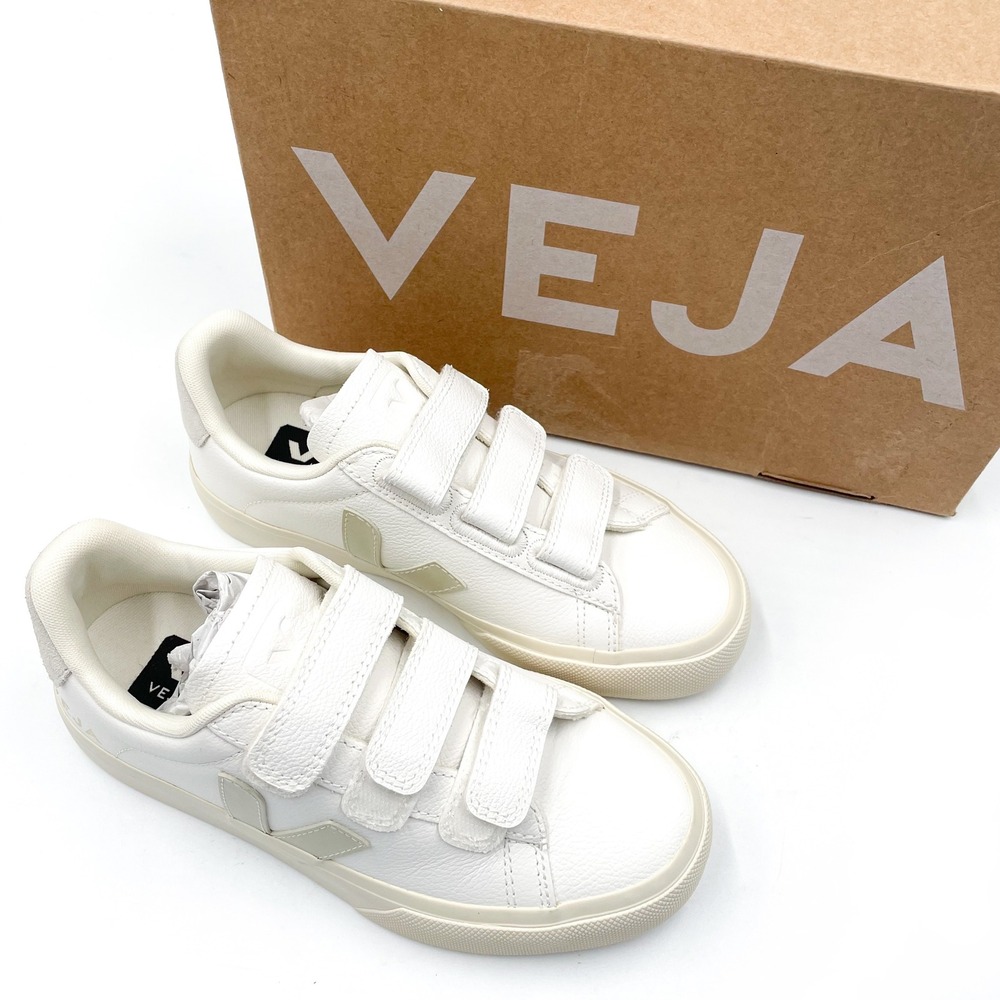 Veja ChromeFree Recife Sneakers White Leather 3-Tab Low Top Sz‎ 4 Women's